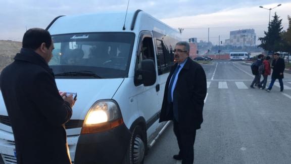 İlçe Milli Eğitim Müdürü Cengiz GÜNDEŞ Servis Araçlarını  Denetledi